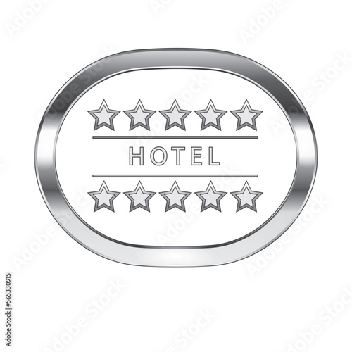 Silver hotel icon isolated on a white background