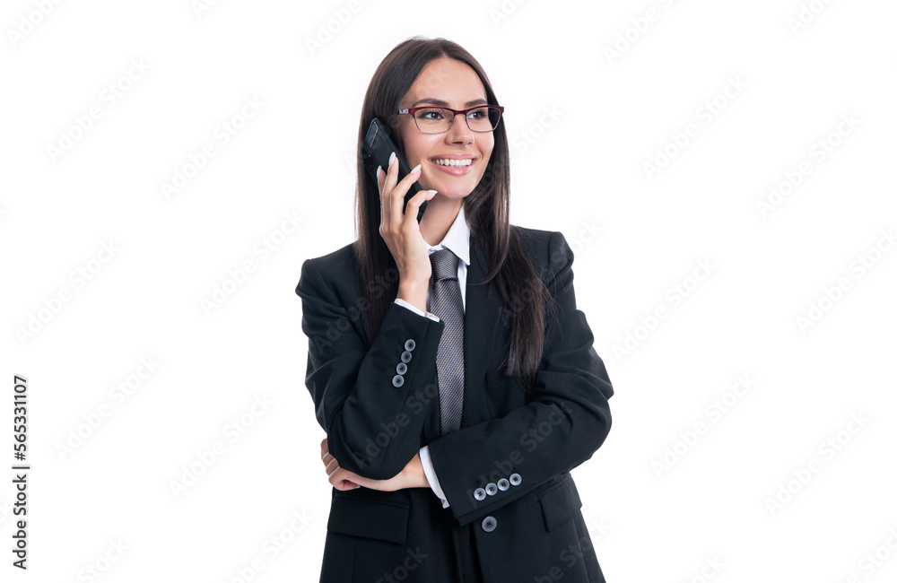 photo of happy businesswoman call on phone wear glasses. businesswoman call photo of happy businesswoman call on phone wear glasses. businesswoman call