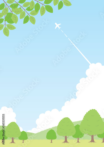 新緑の風景のイラスト_縦_3
