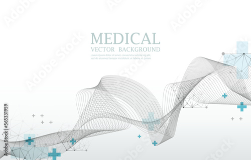 Abstract white medical backgroud.smooth line concept.futuristic cross shape.geometric shape