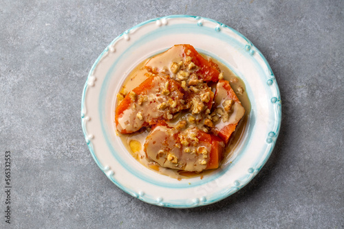 Pumpkin dessert with tahini...