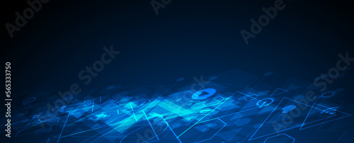 Quantum processing. Deep learning artificial intelligence. Future new technology  for business or science presentation