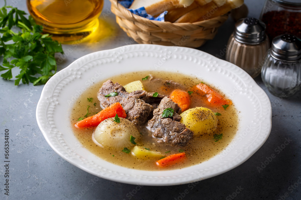 Turkish Kuzu - et Haslama - Lamb - meat Stew with Potatoes and Carrot Turkish Kuzu - et Haslama - Lamb - meat Stew with Potatoes and Carrot