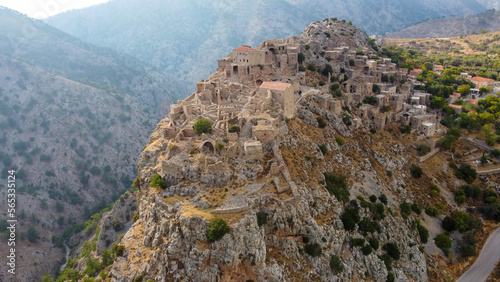 Chios island - Greece. The abandoned village of Anavatos, often called the 