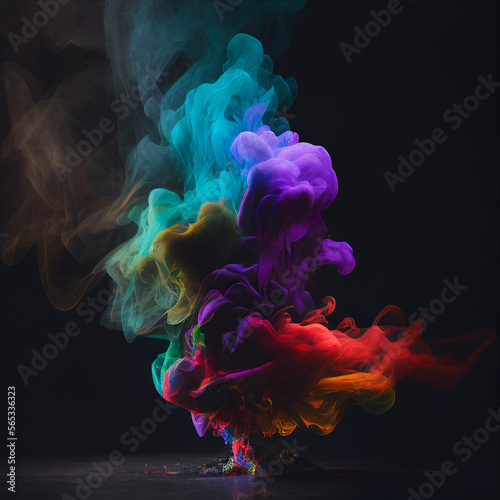 abstract colorful smoke smoke of colors in a dark room