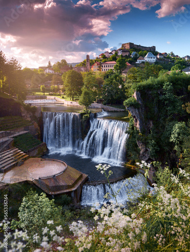 Waterfall in Jajce - Bosnia photo