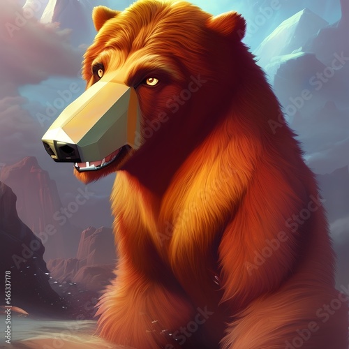 cartoon bear, bear painting...