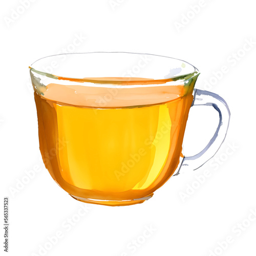 tea digital drawing with watercolor style illustration