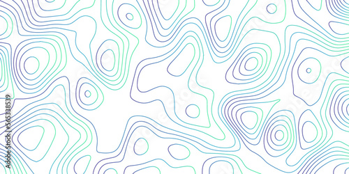 Abstract Topographic map background with wave line. gradient multicolor wave curve lines banner background design. Vector illustration. Line topography map contour background. 