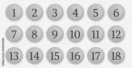 Number button with vector format, suitable for UI interface, calculator, and a number of the screen.