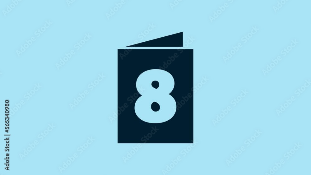 Blue Greeting card with 8 March icon isolated on blue background. International Happy Women Day. 4K Video motion graphic animation Blue Greeting card with 8 March icon isolated on blue background. International Happy Women Day. 4K Video motion graphic animation