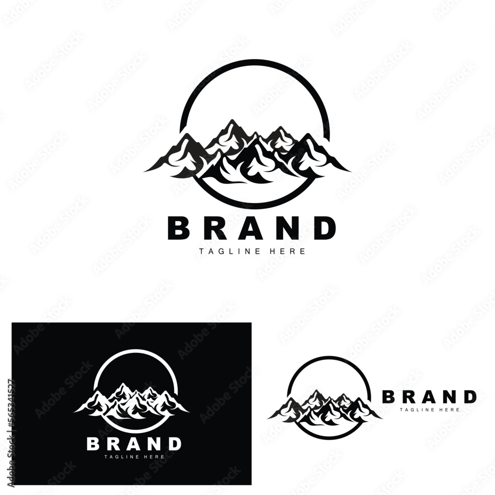 Mountain Logo, Vector Mountain Climbing, Adventure, Design For Climbing, Climbing Equipment, And Brand With Mountain Logo