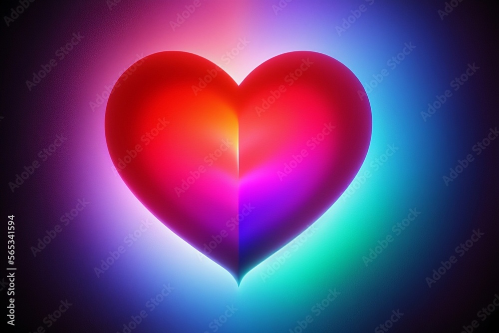 Colorful contrast heart shape AI 