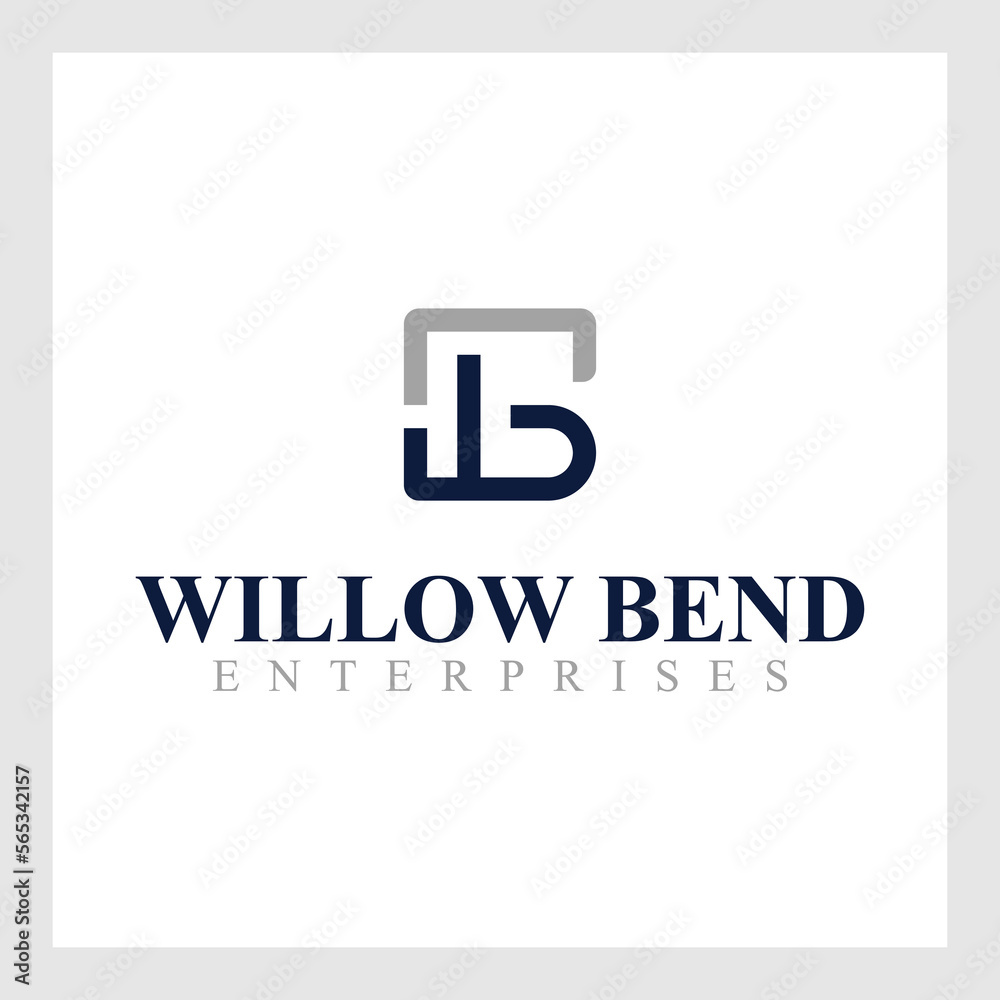 Alphabet letters monogram icon logo WB or BW Alphabet letters monogram icon logo WB or BW