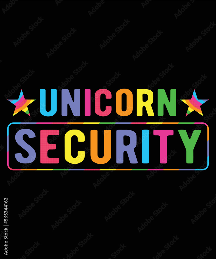 Unicorn Security Graphic Vector Tshirt Illustration Unicorn Security Graphic Vector Tshirt Illustration