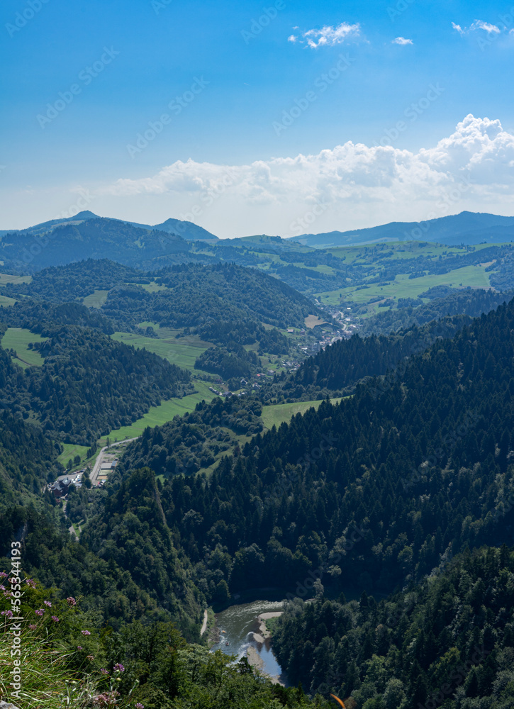 View of the Dunajec valley from the top of Sokolica