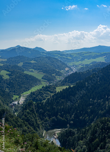 View of the Dunajec valley from the top of Sokolica