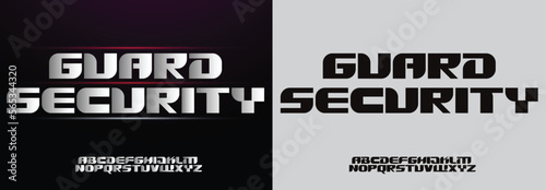 Guard Security, Game Sport Movie Alphabet Font. Typography modern regular style font for technology, digital, logo design. vector illustration