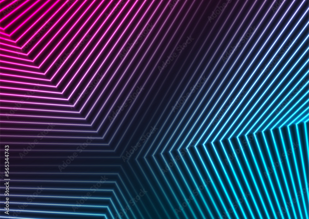 Blue purple neon curved lines abstract futuristic geometric background. Vector design Blue purple neon curved lines abstract futuristic geometric background. Vector design