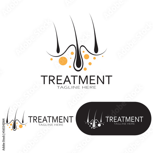 Hair treatment logo hair transplantation logo,removal logo vector image design illustration