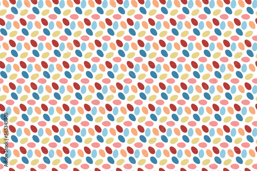 柄つきのタマゴを並べたパターンの背景素材