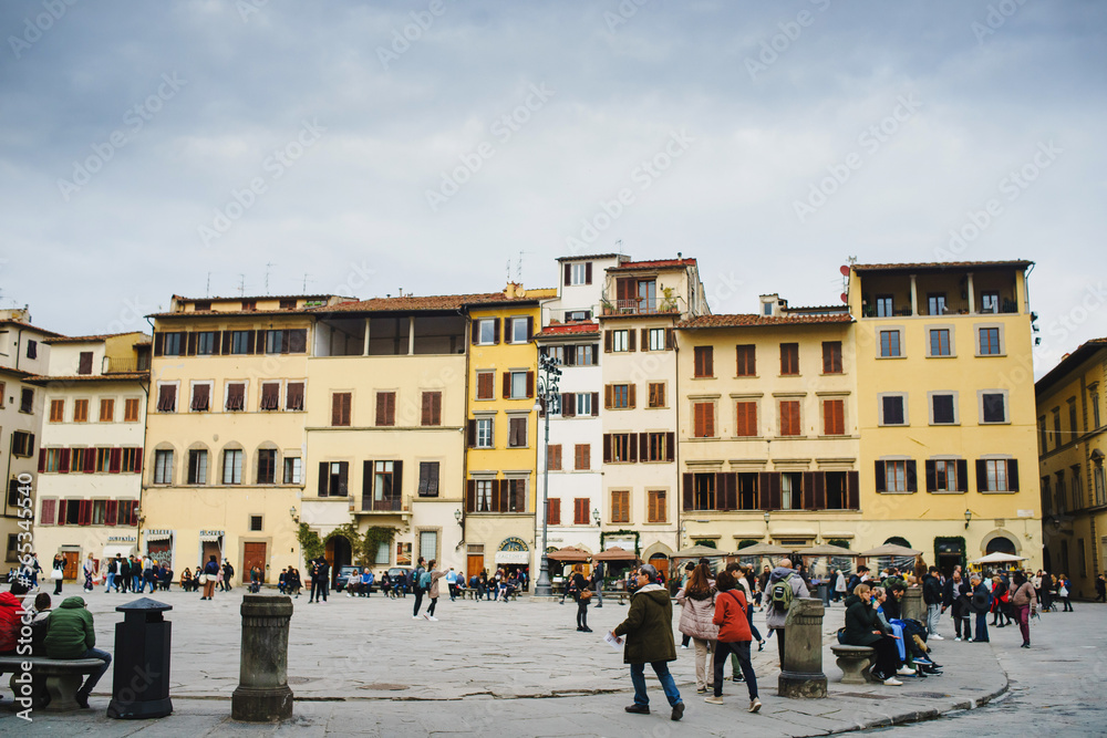 Historic a square in Italy with beautiful buildings