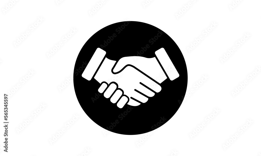 Handshake Logo. Two Hands Make a Deal. Usable for Business and Cooperation Logos. Flat Vector Logo Design Template Element.