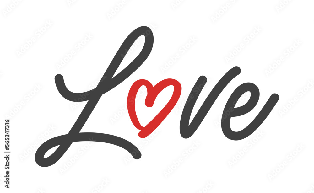 Love text lettering. O letter replaced by heart shape. Valentine's day design. Love text lettering. O letter replaced by heart shape. Valentine's day design.