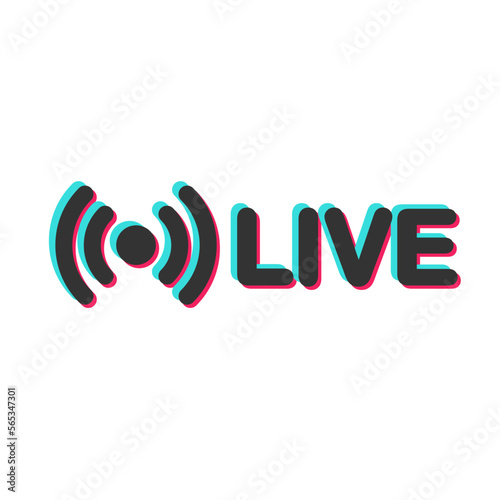 Live streaming in social media icon. Online stream symbol on digital platforms.