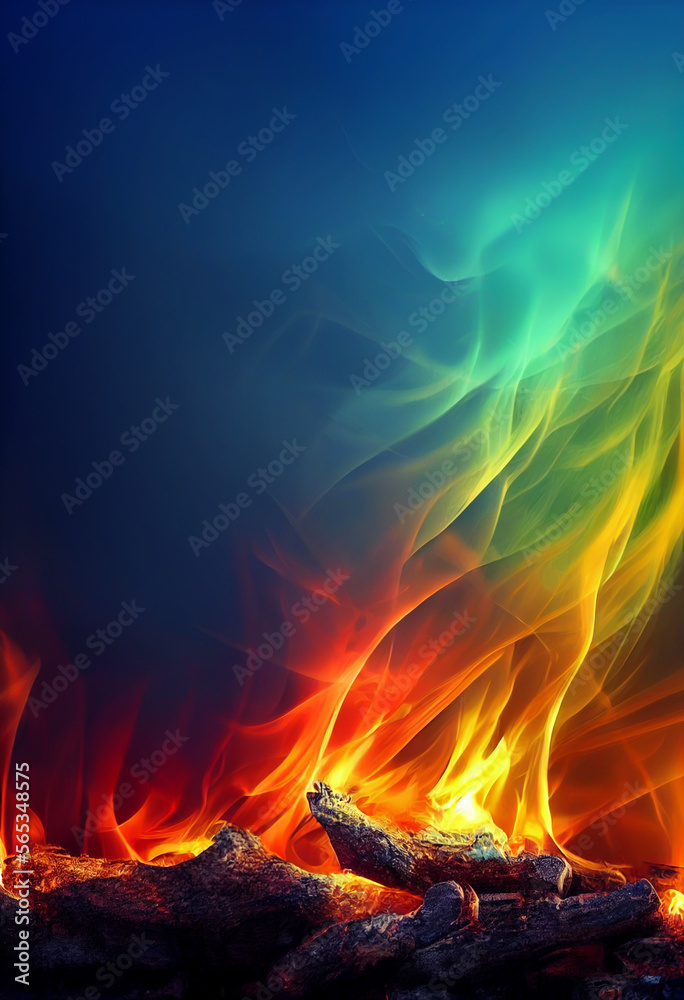 Beautiful fire wallpaper illustration art Generative AI Content by Midjourney