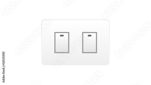 "On" and "Off" switch. Light switch on white background. PNG