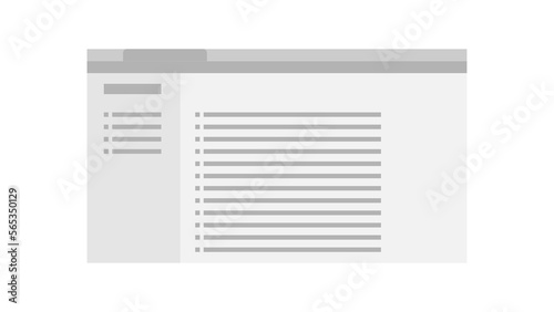 Empty browser window on transparent background. Empty web page mockup with toolbar. PNG