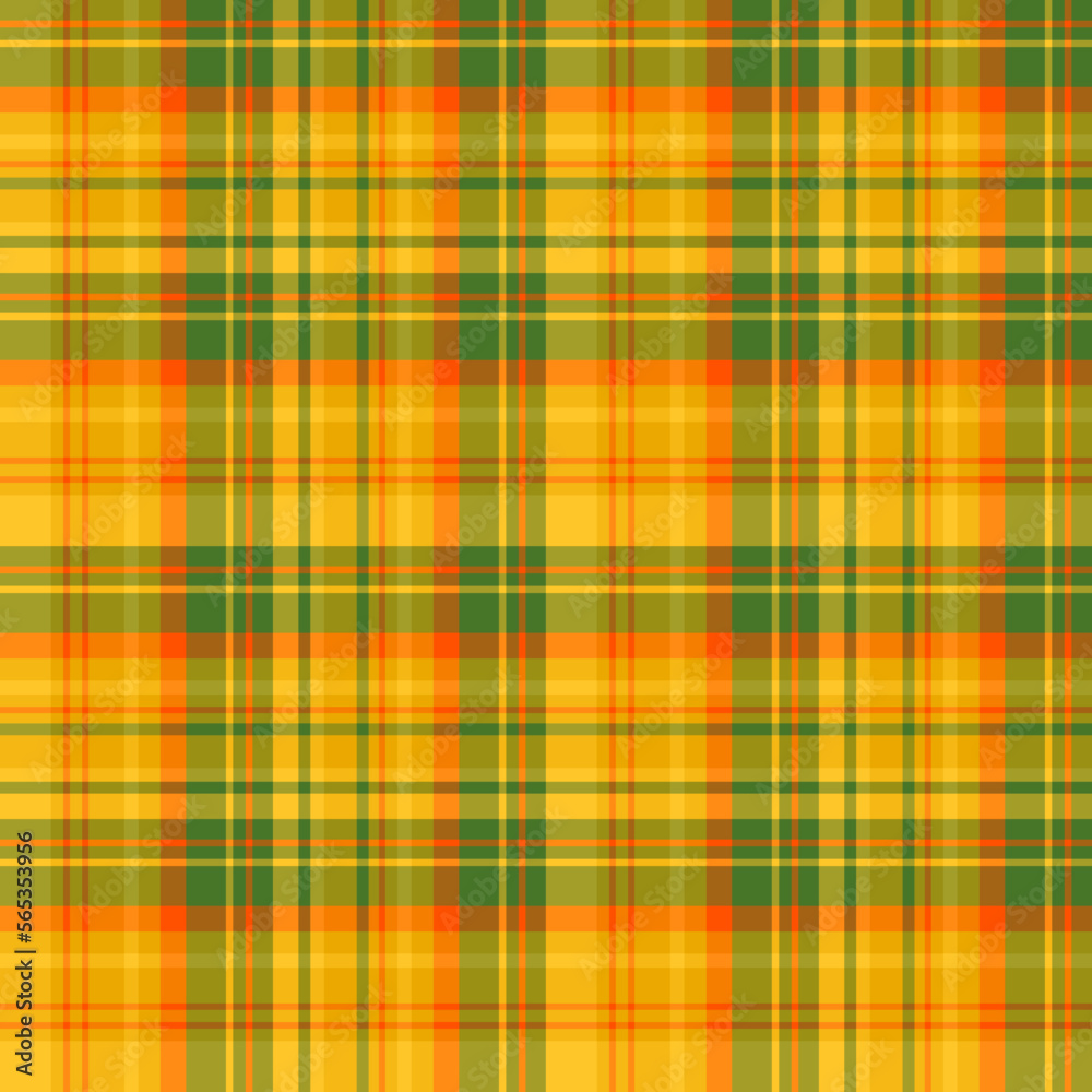 Seamless pattern in exciting yellow, orange and green colors for plaid, fabric, textile, clothes, tablecloth and other things. Vector image. Seamless pattern in exciting yellow, orange and green colors for plaid, fabric, textile, clothes, tablecloth and other things. Vector image.