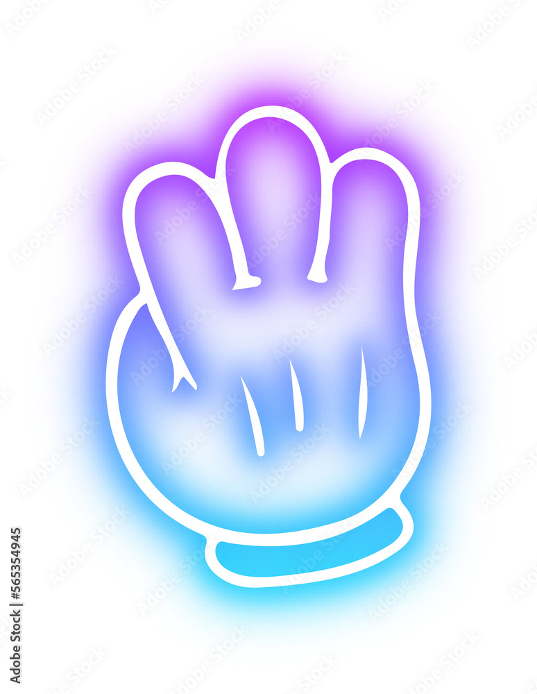 Set of Hands poses neon Set of Hands poses neon