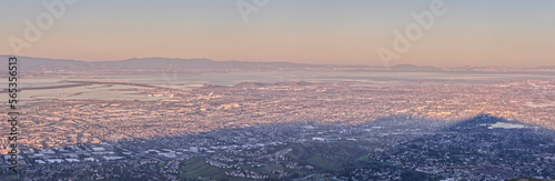 Panorama of San Francisco Bay Area from Mission Peak in the Morning