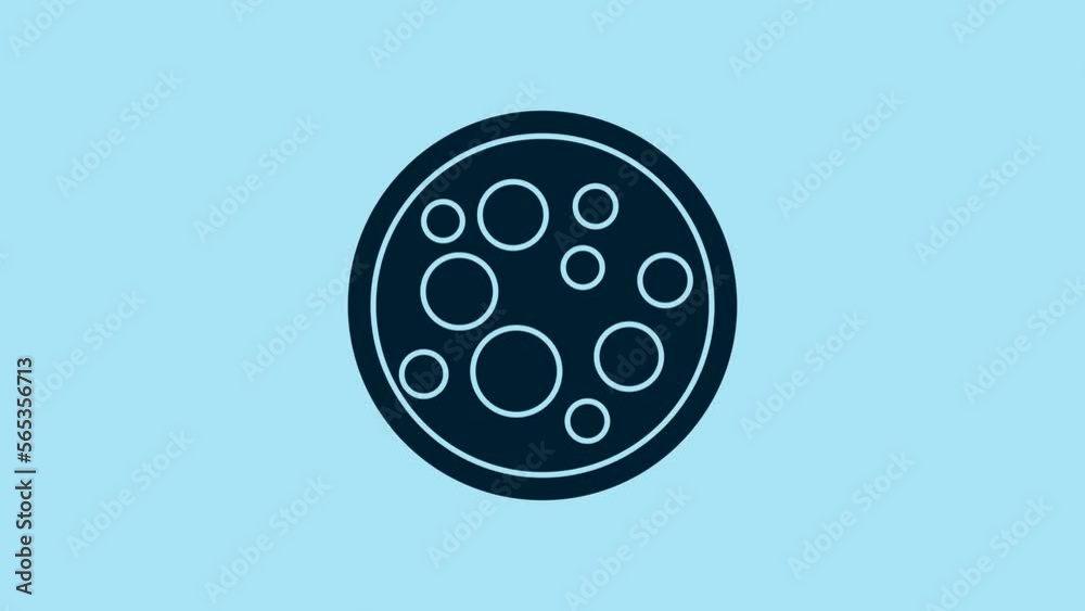 Blue Virus icon isolated on blue background. Corona virus 2019-nCoV. Bacteria and germs, cell cancer, microbe, fungi. 4K Video motion graphic animation Blue Virus icon isolated on blue background. Corona virus 2019-nCoV. Bacteria and germs, cell cancer, microbe, fungi. 4K Video motion graphic animation