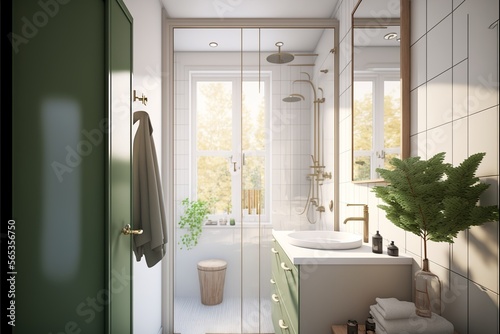 Scandinavian interior style bathroom with washbasin