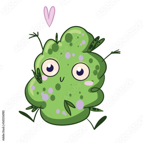 Cute marijuana. The character is cute Marijuhanna. Vector flat illustration