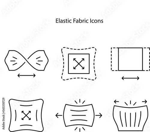 Elastic fabric icon set on white background for graphic design, logo, website, social media, mobile app, UI illustration