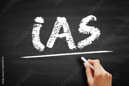 IAS - International Accounting Standards acronym, business concept on blackboard photo