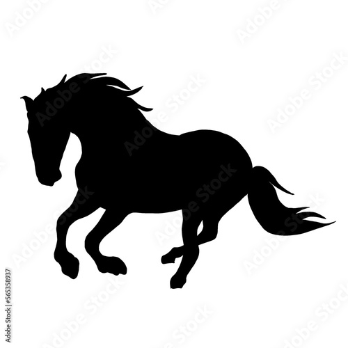 horse run silhouette isolated on white