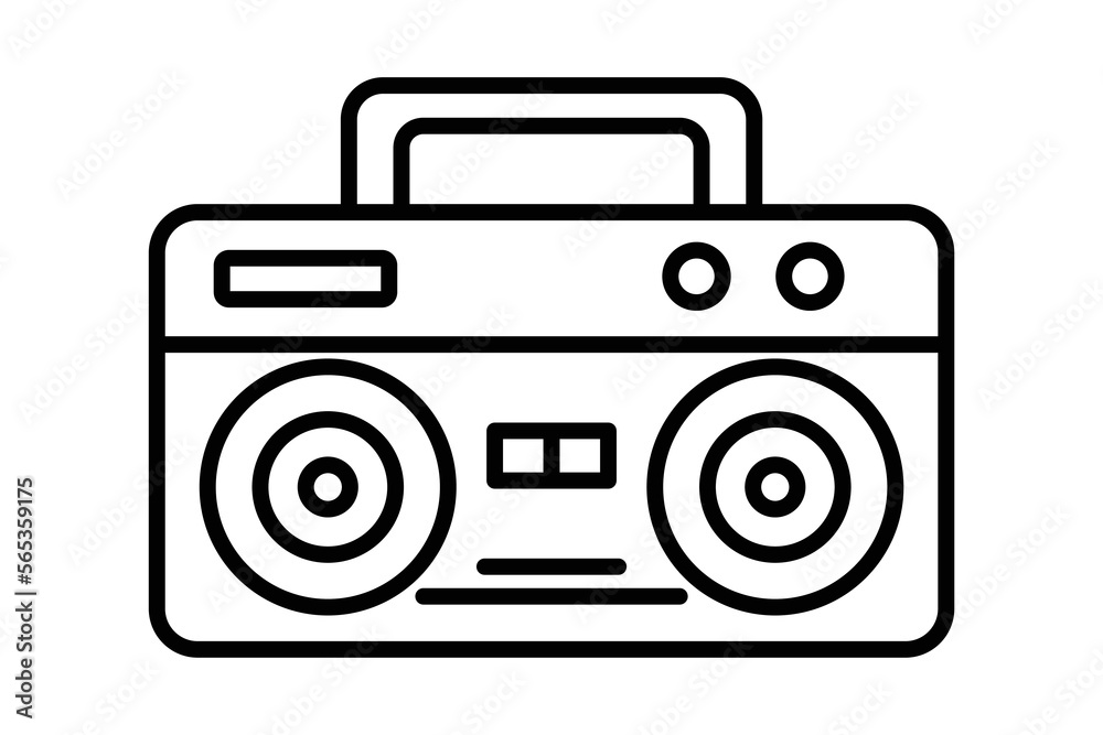 Boom box icon illustration. icon related to multimedia, music. Line icon style. Simple vector design editable Boom box icon illustration. icon related to multimedia, music. Line icon style. Simple vector design editable