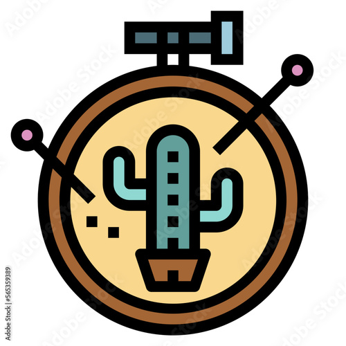 embroidery filled outline icon style