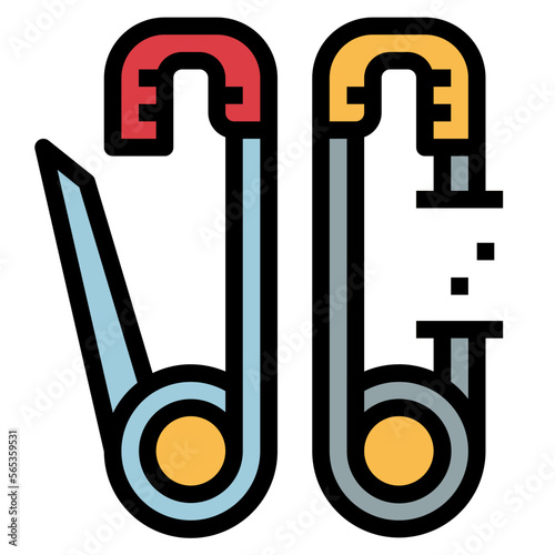safety pin filled outline icon style