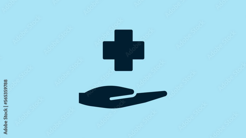 Blue Cross hospital medical icon isolated on blue background. First aid. Diagnostics symbol. Medicine and pharmacy sign. 4K Video motion graphic animation Blue Cross hospital medical icon isolated on blue background. First aid. Diagnostics symbol. Medicine and pharmacy sign. 4K Video motion graphic animation