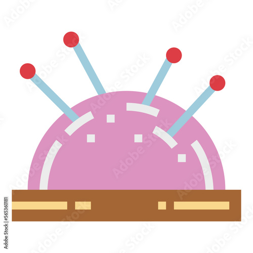 pincushion flat icon style