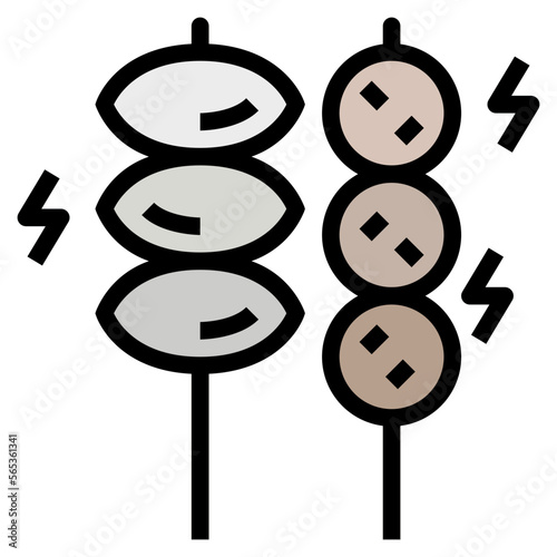 meatball filled outline icon style