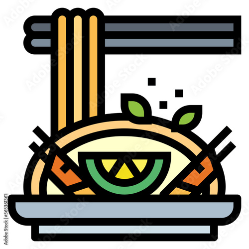 pad thai filled outline icon style