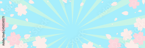 桜模様の春の背景素材（春のセール向けバナー素材）