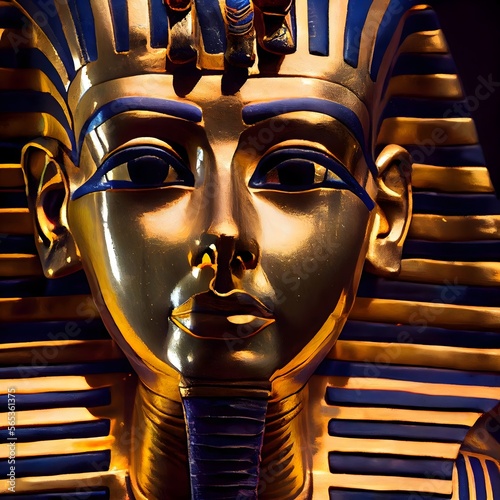 Fotografering ancient egyptian pharoah gold mask generative AI